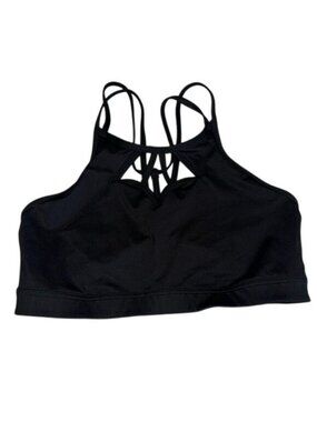 Victorias Secret Victoria Sport Black Strappy High-Neck Sports Bra L